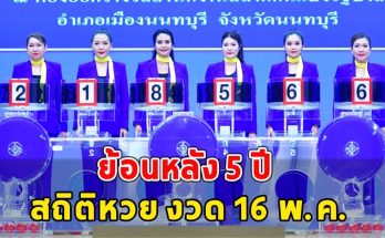 สถิติหวย งวด 16 พ.ค. ย้อนหลัง 5 ปี