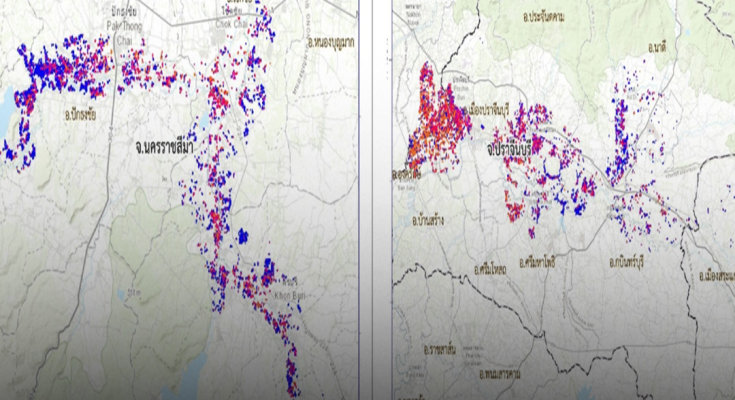 เปิดภาพดาวเทียม น้ำท่วม รวม 147,512 ไร่